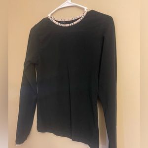 Burberry Crew Neck Black Long Sleeve Shirt - S